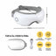 Livemor Eye Massager with Heat & Vibration | 180° Foldable Electric Eye Heat Mask with Bluetooth Music for Fatigue Relief | Rechargeable 3D Wrap-Around Temple Massager, White