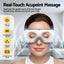 Livemor Eye Massager with Heat & Vibration | 180° Foldable Electric Eye Heat Mask with Bluetooth Music for Fatigue Relief | Rechargeable 3D Wrap-Around Temple Massager, White