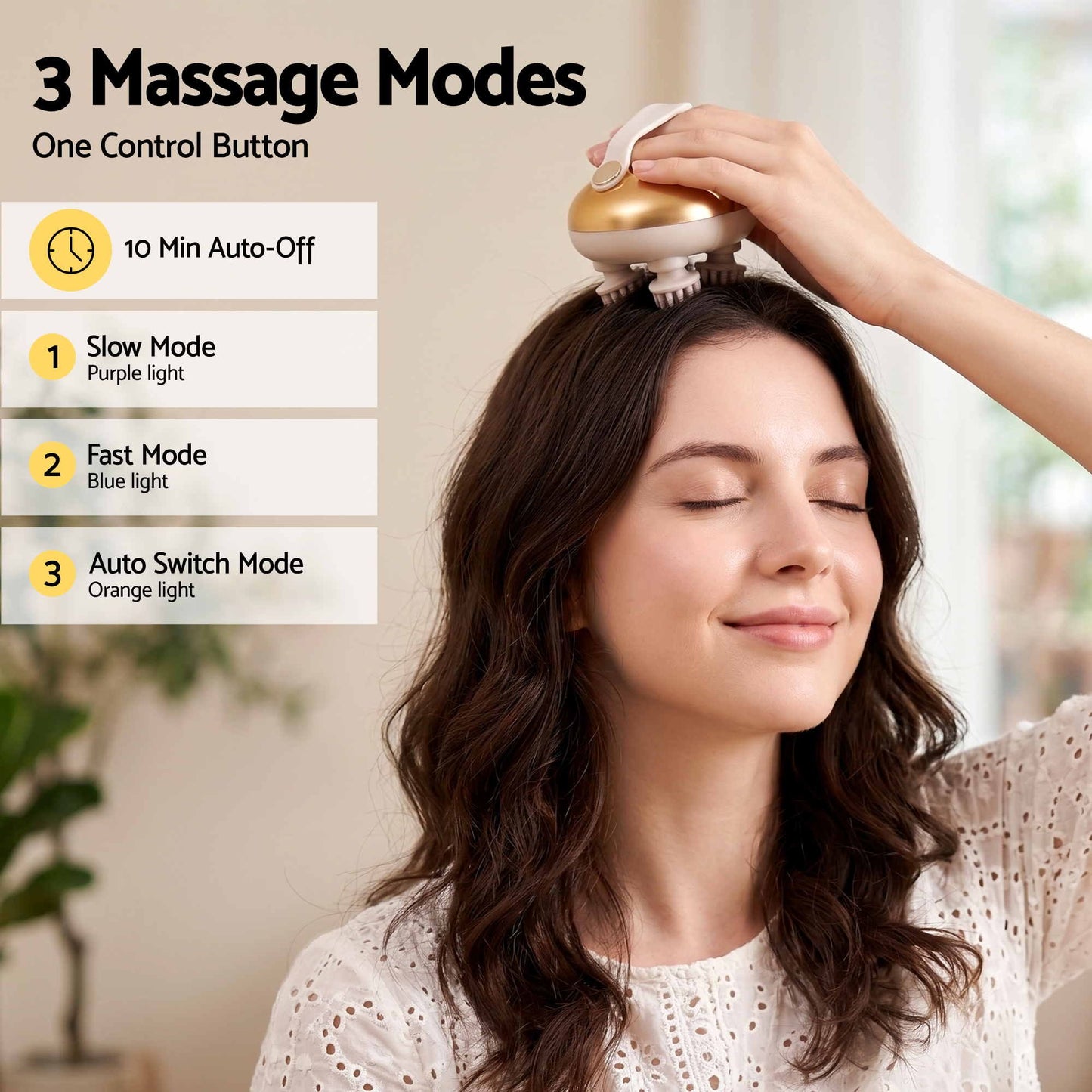 Livemor Scalp Massager Kneading Head Massager Scalp Stress Relax Portable Rechargeable Hair Massager Shower Massage Cat Massager Scratcher, Gift for Mom Dad