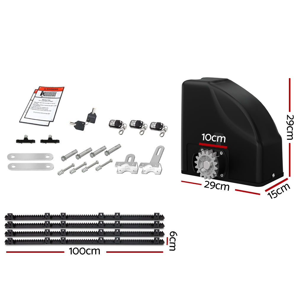 LockMaster Automatic Sliding Gate Opener Kit 20W Solar 4M 600KG