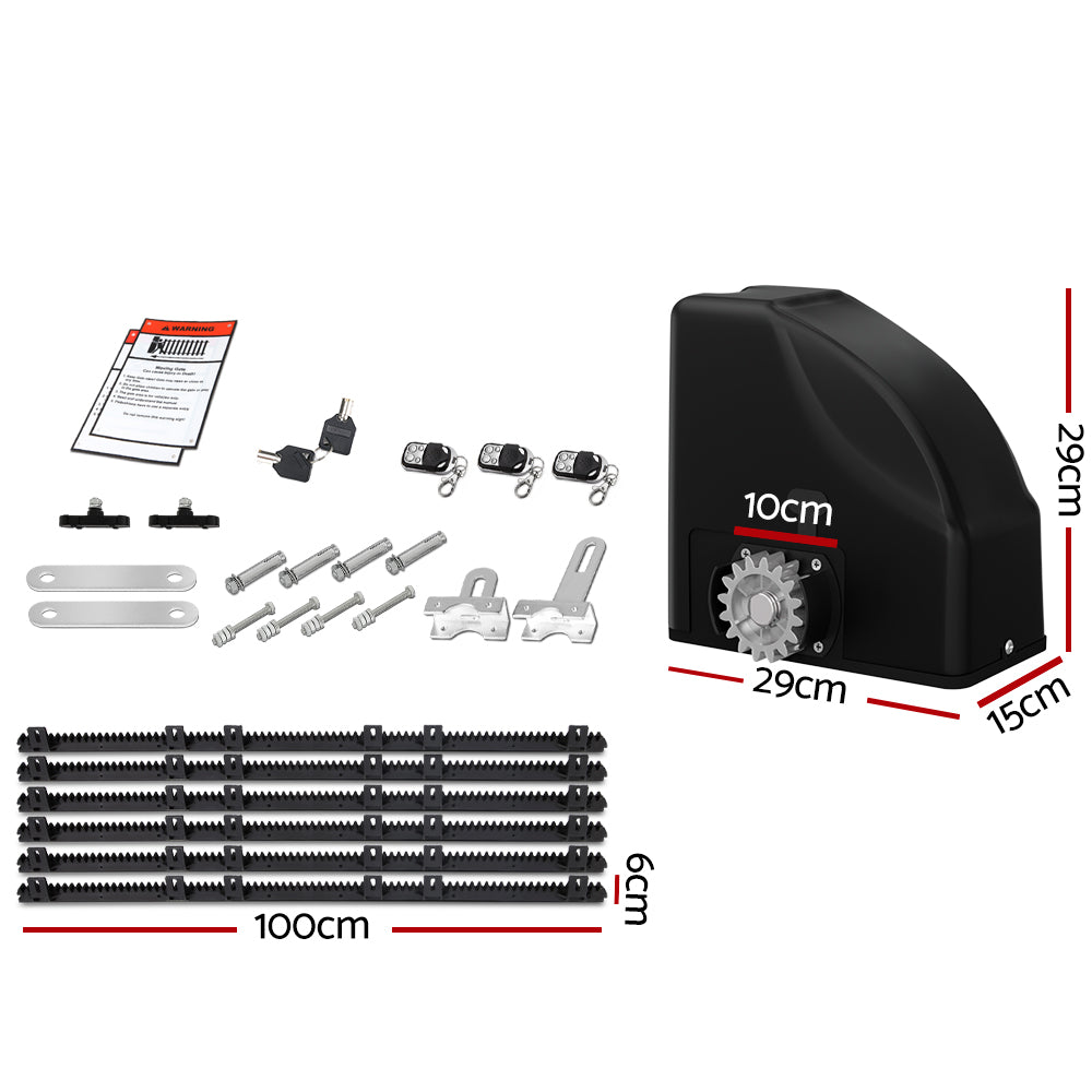 LockMaster Automatic Sliding Gate Opener Kit 40W Solar 6M 600KG