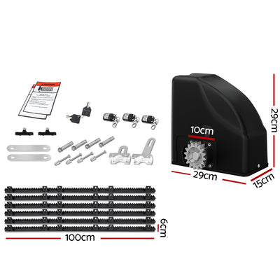LockMaster Automatic Sliding Gate Opener Kit 40W Solar 6M 600KG