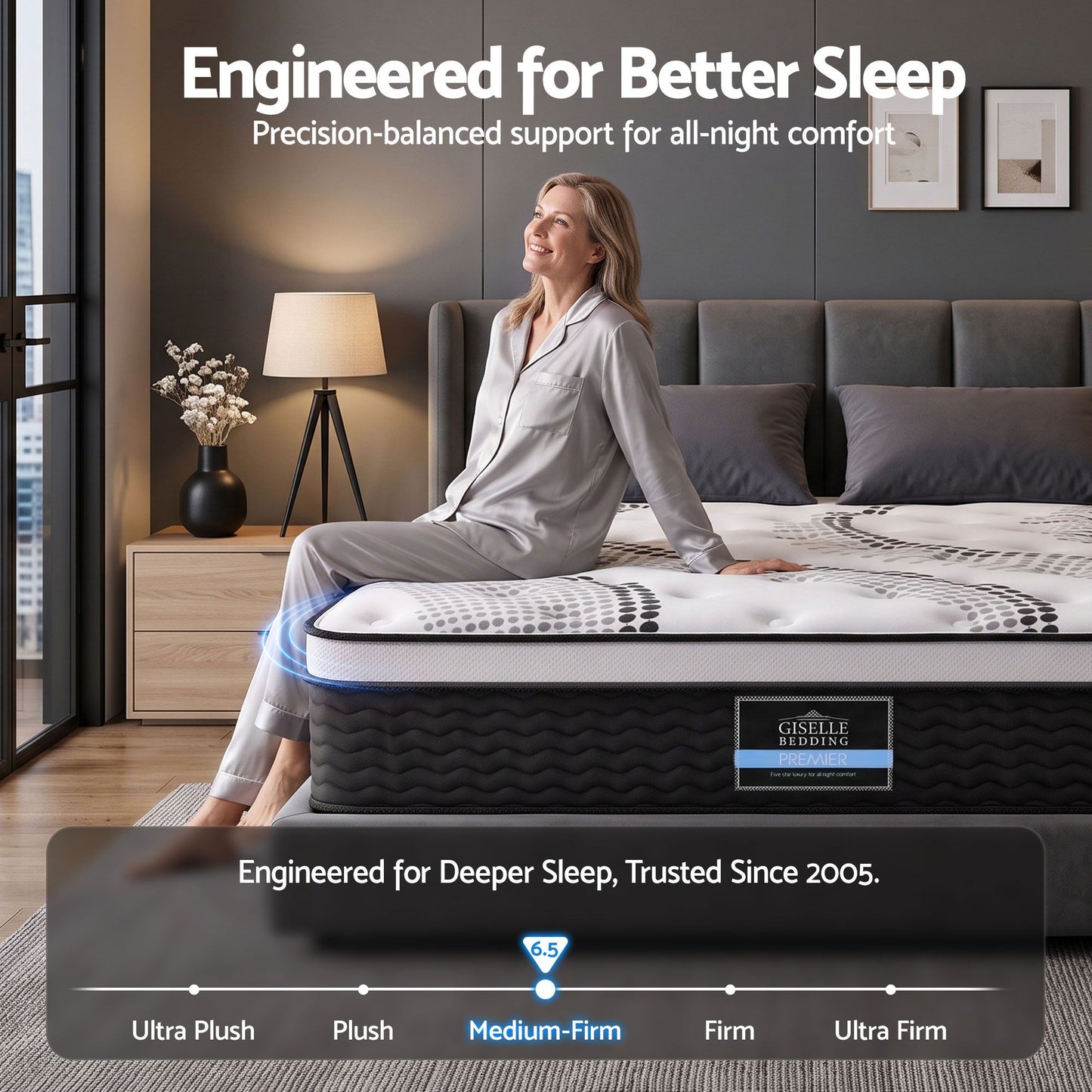 Giselle Bedding 32cm Mattress Euro Top Double