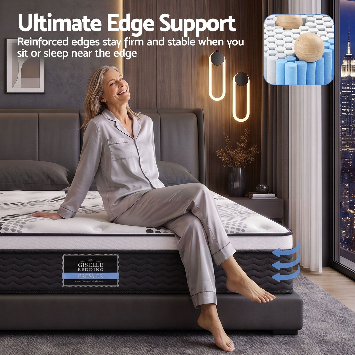 Giselle Bedding 32cm Mattress Euro Top Double
