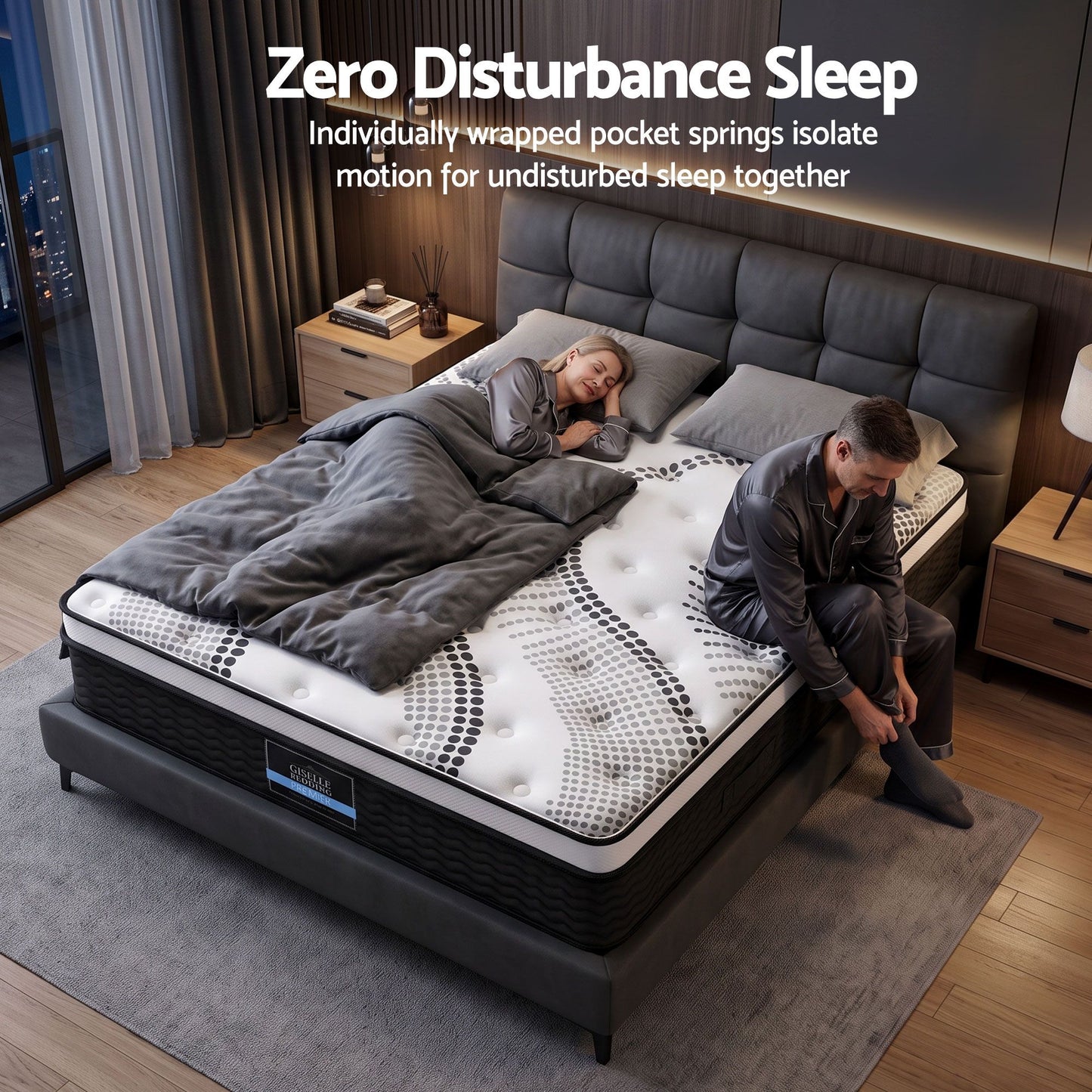 Giselle Bedding 32cm Mattress Euro Top King