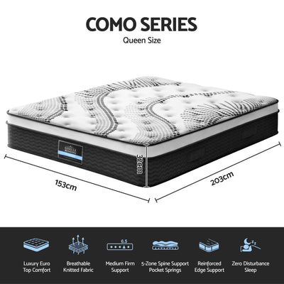 Giselle Bedding 32cm Mattress Euro Top Queen