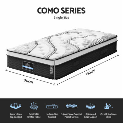 Giselle Bedding 32cm Mattress Euro Top Single