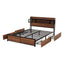 Artiss Double Bed Frame with Charging Station 4 Drawers Storage Oak