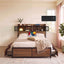 Artiss Double Bed Frame with Charging Station 4 Drawers Storage Oak