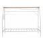 Artiss Single House Bed Frame Metal Canopy Bed Storage Shelf for Kids White