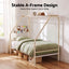 Artiss Single House Bed Frame Metal Canopy Bed Storage Shelf for Kids White
