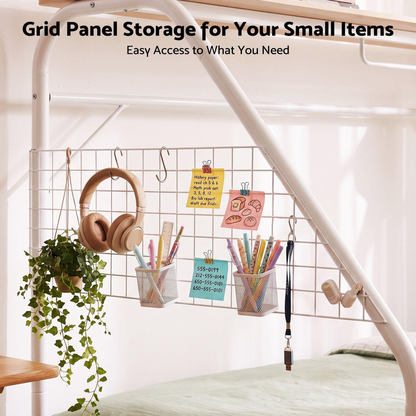 Artiss Single House Bed Frame Metal Canopy Bed Storage Shelf for Kids White