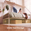 Artiss Single House Bed Frame Metal Canopy Bed Storage Shelf for Kids White