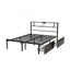 Artiss Double Bed Frame with Charging Station & Storage Drawers Metal