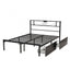 Artiss Queen Bed Frame with Charging Station & Storage Drawers Metal