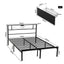 Artiss Queen Bed Frame with Charging Station & Storage Drawers Metal