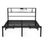 Artiss Queen Bed Frame with Charging Station & Storage Drawers Metal