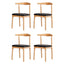 Artiss 4x Dining Chairs Rubber Wood Leather Seat Black