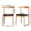 Artiss 4x Dining Chairs Rubber Wood Leather Seat Black