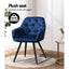 Artiss Dining Chairs Set of 2 Velvet Diamond Tufted Armchair Blue