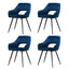 Artiss Dining Chairs Set of 4 Velvet Hollow Armchair Blue
