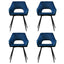 Artiss Dining Chairs Set of 4 Velvet Hollow Armchair Blue