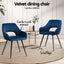 Artiss Dining Chairs Set of 4 Velvet Hollow Armchair Blue