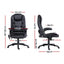 Artiss 8 Point Massage Office Chair Heated Seat Recliner PU Black