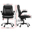 Artiss 2 Point Massage Office Chair Leather Mid Back Black