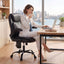 Artiss 2 Point Massage Office Chair Leather Mid Back Black