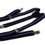 Mens Adjustable Black, Navy & Grey Striped Patterned Suspenders