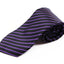 Mens Black & Purple Striped 8cm Patterned Neck Tie