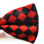 Mens Black & Red Checkered Block Patterned Bow Tie