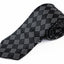 Mens Black & White Square Patterned 8cm Neck Tie