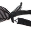 Mens Black & White Vertical Striped Knitted Bow Tie