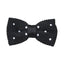 Mens Black With White Polka Dots Knitted Bow Tie