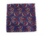 Mens Blue, Red & Silver Paisley Silk Pocket Square