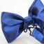 Mens Blue Solid Plain Colour Bow Tie