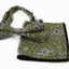 Mens Green With White Flowers Cotton Bow Tie & Pocket Square Set