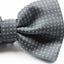 Mens Grey Plain Coloured Bow Tie With White Polka Dots
