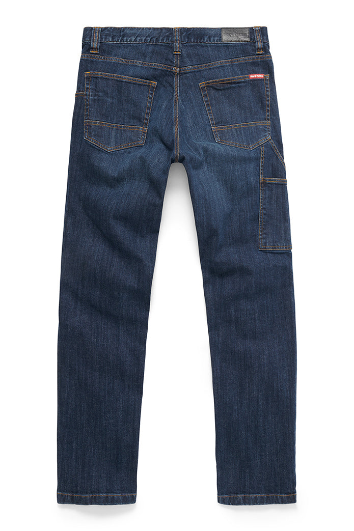 Mens Hard Yakka Heritage Slim Fit Jeans Tough Denim Indigo Y03105