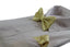 Mens Honey Yellow Plain Coloured Checkered Bow Tie & Matching Pocket Square Set