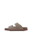 Mens Hush Puppies Cracker Taupe Sandals Slip On Leather Shoes