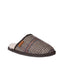 Mens Hush Puppies Sled Slippers Slip On Shoes Natural Plaid Leather Wool