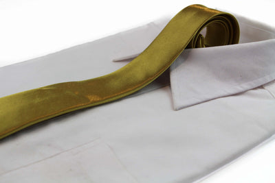 Mens Mustard Yellow 5cm Skinny Plain Neck Tie