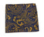 Mens Navy & Apricot Boho Paisley Silk Pocket Square