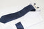 Mens Navy Laddered Matching Neck Tie, Pocket Square, Cuff Links And Tie Clip Set
