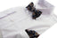 Mens Navy, White & Orange Paisley Cotton Bow Tie & Pocket Square Set