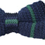 Mens Navy With Thin Bottle Green Stripe Knitted Bow Tie