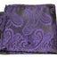 Mens Purple & Black Paisley Pocket Square